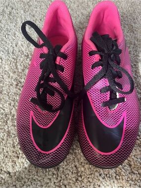 Nike Hot Pink and Black Soccer Cleats